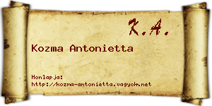 Kozma Antonietta névjegykártya